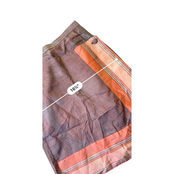 Y2K ARC Skirt Womens JR 5/6 Brown Orange Knee Length Mod Artsy Indie Boho - Picture 8 of 9
